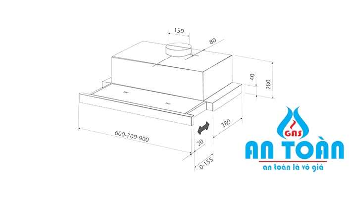 Máy hút mùi âm tủ Malloca H214.9 3