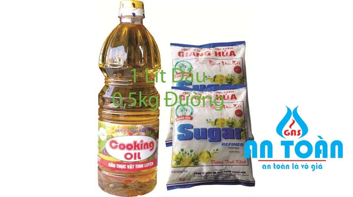 Quà tặng Đổi Gas - 1 lít dầu + 1 kg Đường 1